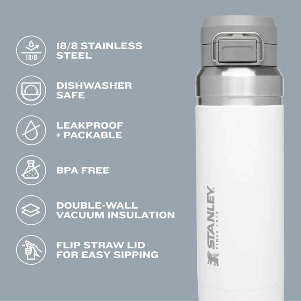 Stanley 36oz Quick Flip Water Bottle in Alpine - Picture 2 of 11